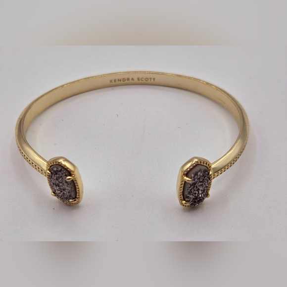 KENDRA SCOTT Cuff Bracelet Drusy Stone in Gunmetal Gold Plated - Picture 4 of 8